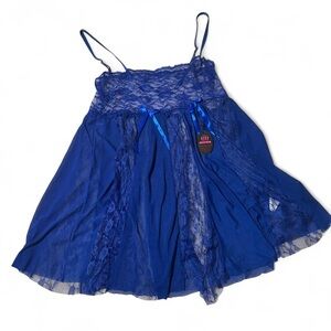 Luxurious Royal Blue Lace Chemise